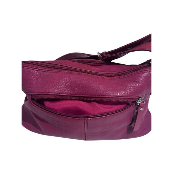 Stone & Co Red Genuine Leather Shoulder Bag Handbag Buckled Adjustable Strap - Picture 9 of 12